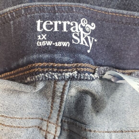 Womens 1x  Wide Waist Skinny Ankle Blue Jeans 18"w 27"L - Picture 4 of 5